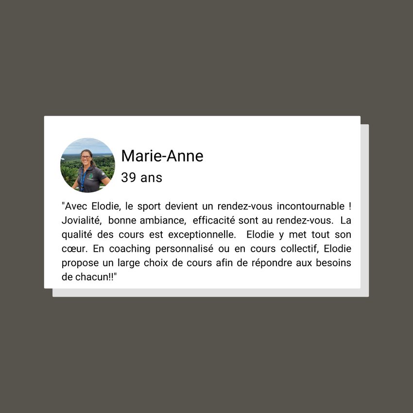 avis Coaching sportif personnalisé en Guyane - HelloSport